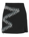 Dice Kayek Woman Mini Skirt Black Size 8 Wool In Black
