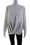 Dice Kayek Women Silk Chiffon High Neck Cut Out Long Sleeve Blouse White In White