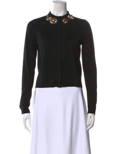 Pre-owned Dice Kayek Wool Crew Neck Sweater In Black