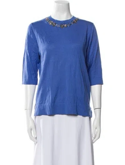 Pre-owned Dice Kayek Wool Crew Neck Sweater In Blue