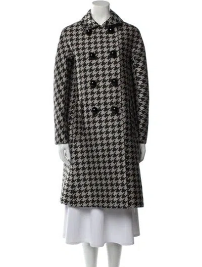 Pre-owned Dice Kayek Wool Houndstooth Print Trench Coat In Multi