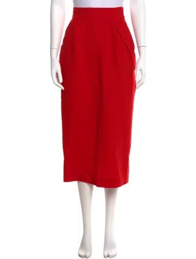 Pre-owned Dice Kayek Wool Midi Length Skirt In Red