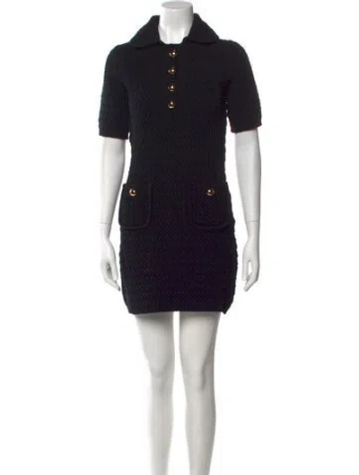 Pre-owned Dice Kayek Wool Mini Dress W/ Tags In Black