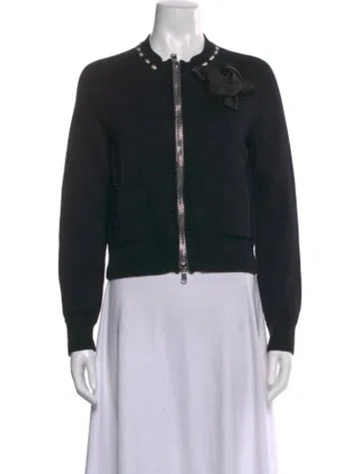 Pre-owned Dice Kayek Wool Open Front Sweater In Black