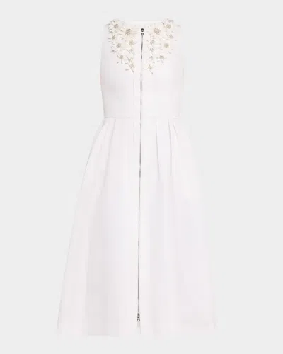 Dice Kayek Sleeveless Zip-front Midi Dress In White