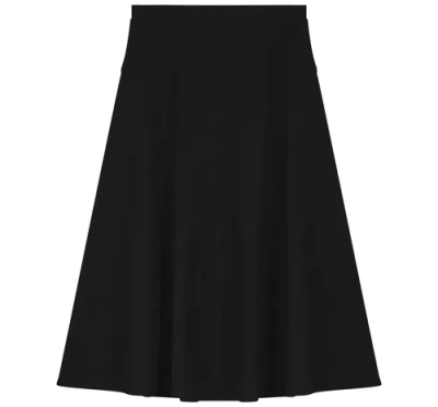 Diciannove A-line Elastic Waistband Flared Knit Skirt In Black