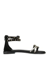 Diciottopiù Woman Sandals Black Size 8 Leather In Black