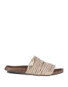 Diciottopiù Woman Sandals Gold Size 8 Textile Fibers In Gold