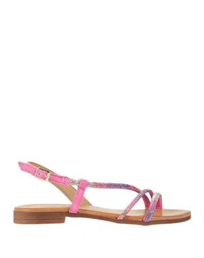 Diciottopiù Woman Sandals Pink Size 7 Leather