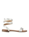 Diciottopiù Woman Sandals Silver Size 10 Textile Fibers