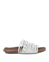 Diciottopiù Woman Sandals Silver Size 8 Textile Fibers
