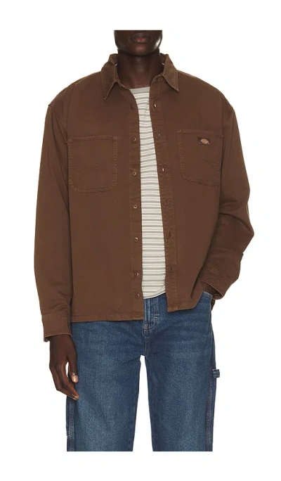 Dickies 247 Garment Dyed Work Shirt In Brown