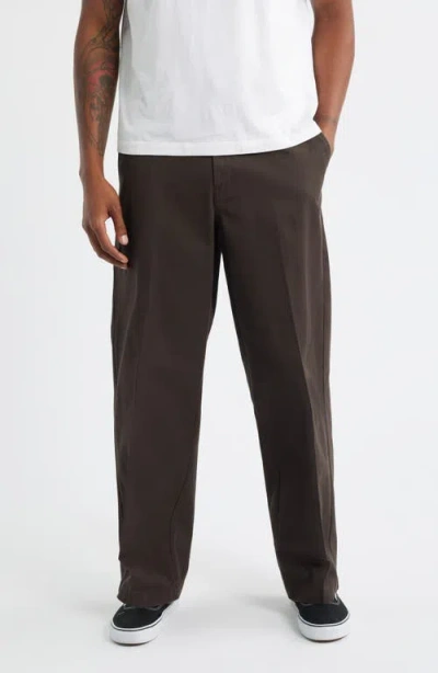 Dickies 248 Flat Front Cotton Work Pants In Brown