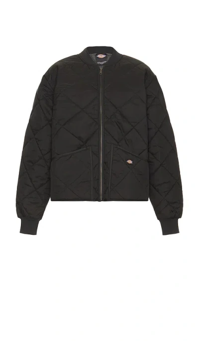 Dickies Diamond Quilted Jacket In Black