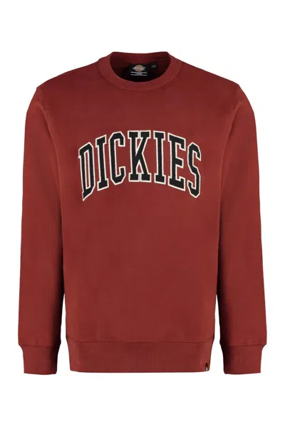 Dickies Aitkin Cotton Crew-neck Sweatshirt In Red