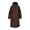 Dickies Brown Alatna Long Puffer Womens Coat In Java