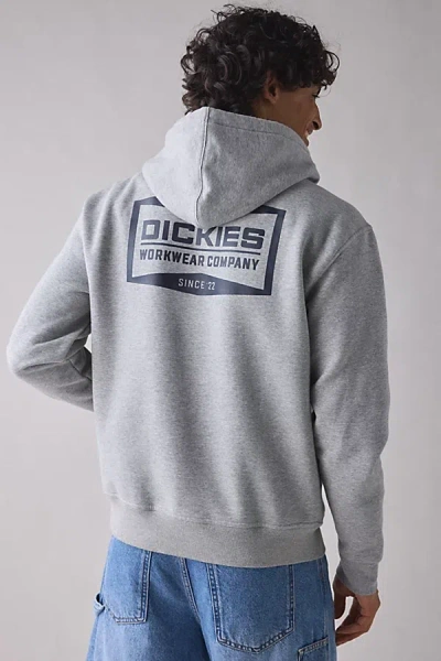 Dickies Bolivar Graphic Zip-up Hoodie Sweatshirt In Grey Melange, Men's At Urban Outfitters In Gray