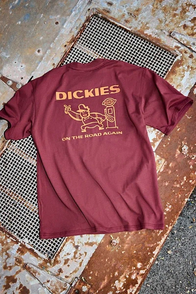 Dickies Burns Graphic Tee In Maroon, Men's At Urban Outfitters In Burgundy