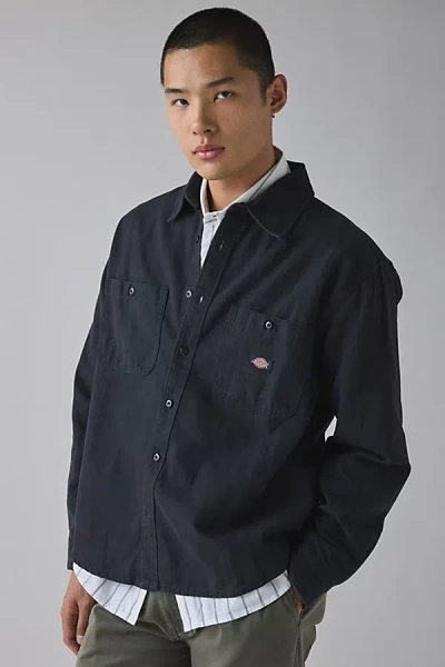 Dickies Canvas Work Shirt Top In Black, Men's At Urban Outfitters