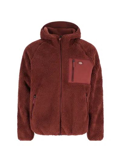 Dickies 'central High' Fleece Hooded Blouson In Brown