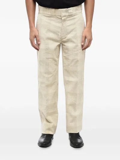 Dickies Checked Corduroy Trousers In Brown
