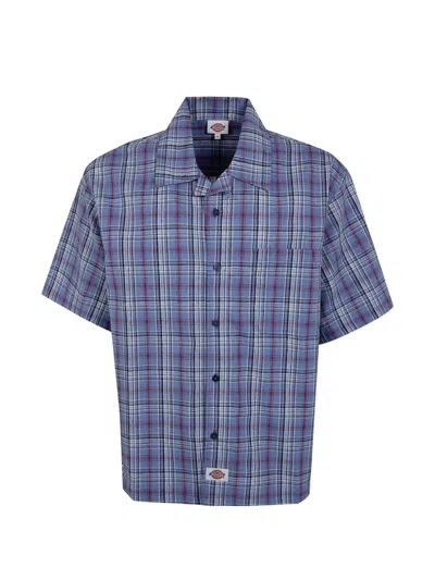Dickies Check-pattern Short-sleeve Shirt In Blue