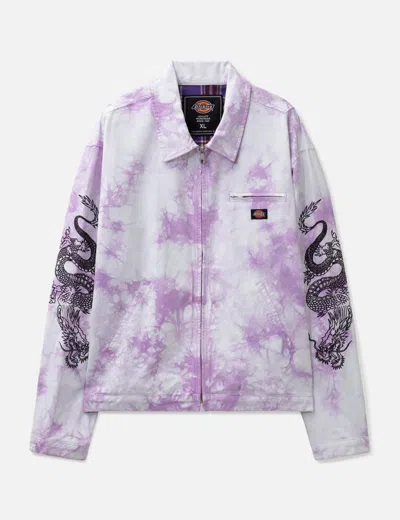 Dickies Clot Tiedye Embroidery Zip Up In Purple