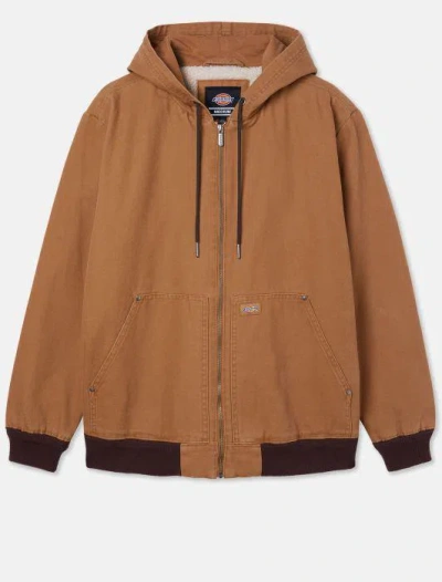Dickies Hooded Duck Canvas Jacket In C411 Sw Brown Duck