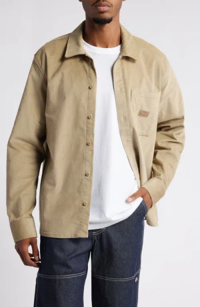 Dickies Corduroy Button-up Shirt In Khaki