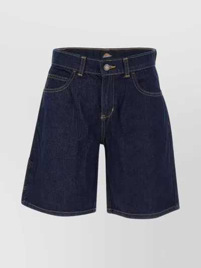 Dickies Cotton Denim Shorts Five Pockets In Blue