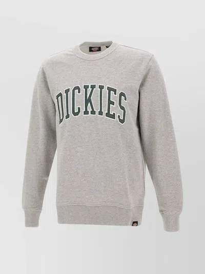 Dickies Crew Neck Cotton Sweatshirt With Embroidered Logo In Grey