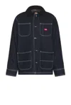 Dickies Denim Blanket Lined Chore Coat In Multi