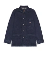 Dickies Denim Chore Coat In Stonewashed Indigo