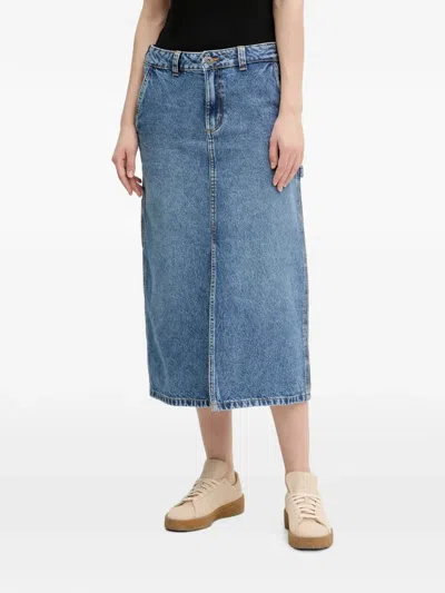 Dickies Denim Midi Skirt In Blue