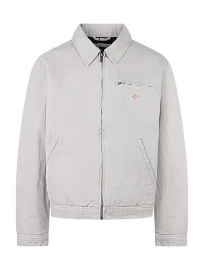 Dickies Grey Jacket With Front Zip In Gray
