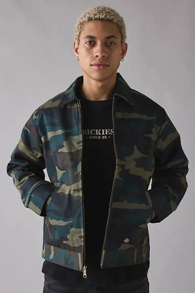 Dickies Eisenhower Insulated Jacket In Hunter Green Camo, Men's At Urban Outfitters
