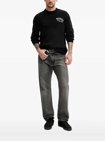 Dickies Embroidered-logo Crew-neck Sweater In Black