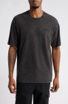 Dickies Embroidered Logo T-shirt In Acid Wash Black