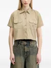 Dickies Flap-pocket Button Shirt In Brown