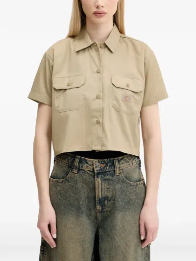 Dickies Flap-pocket Button Shirt In Brown