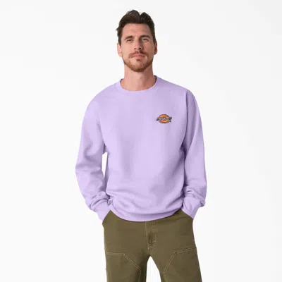 Dickies Fleece Embroidered Chest Logo Sweatshirt In Purple