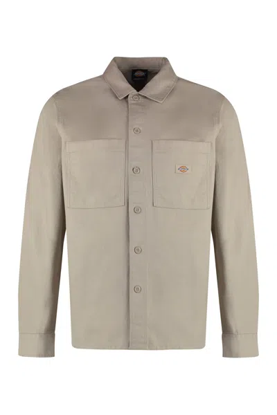 Dickies Florala Cotton Overshirt In Sand