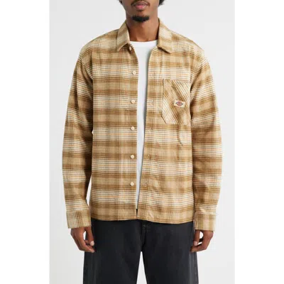 Dickies Forest Check Flannel Button-up Shirt In Brown