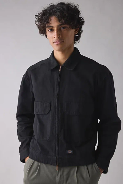 Dickies Fort Smith Zip Trucker Jacket In Black, Men's At Urban Outfitters In Black