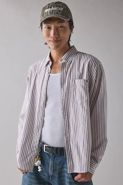 Dickies Gallatin Long Sleeve Shirt In Neutral Stripe, Men's At Urban Outfitters