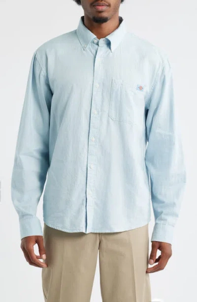 Dickies Gallatin Solid Cotton Button-down Shirt In Blue