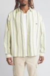 DICKIES GLADE STRIPE COTTON BUTTON-UP SHIRT