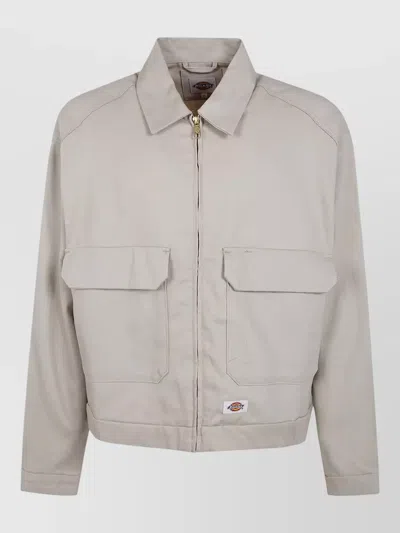 Dickies Hemp Twill Jacket Collared Neck Pockets In Gray