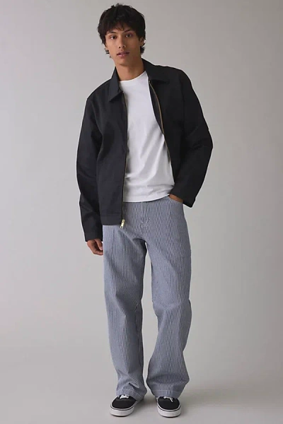 Dickies Hickory Stripe Loose Straight Fit Pants In Pale Blue, Men's At Urban Outfitters