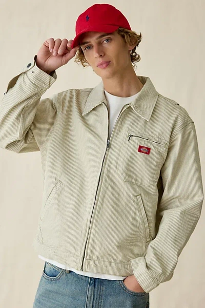 Dickies Hickory Stripe Painter Jacket In Eucalyptus, Men's At Urban Outfitters In Multi